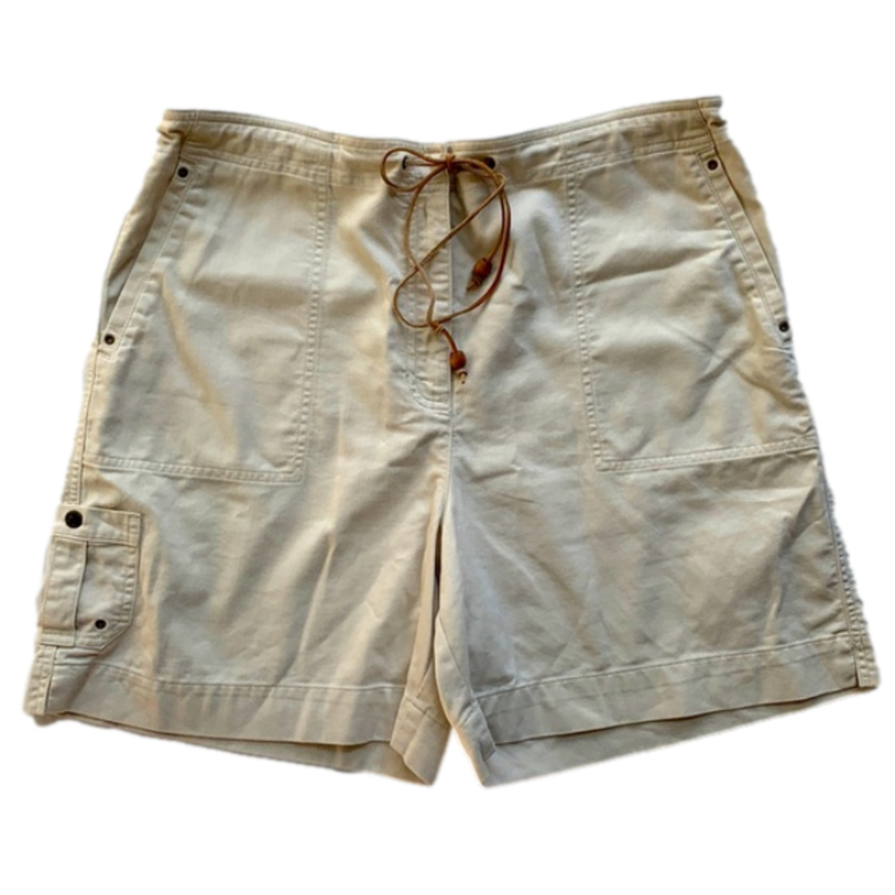 VINTAGE Lauren Ralph Lauren 90's High Rise Khaki Chino Utility Shorts Size 14
